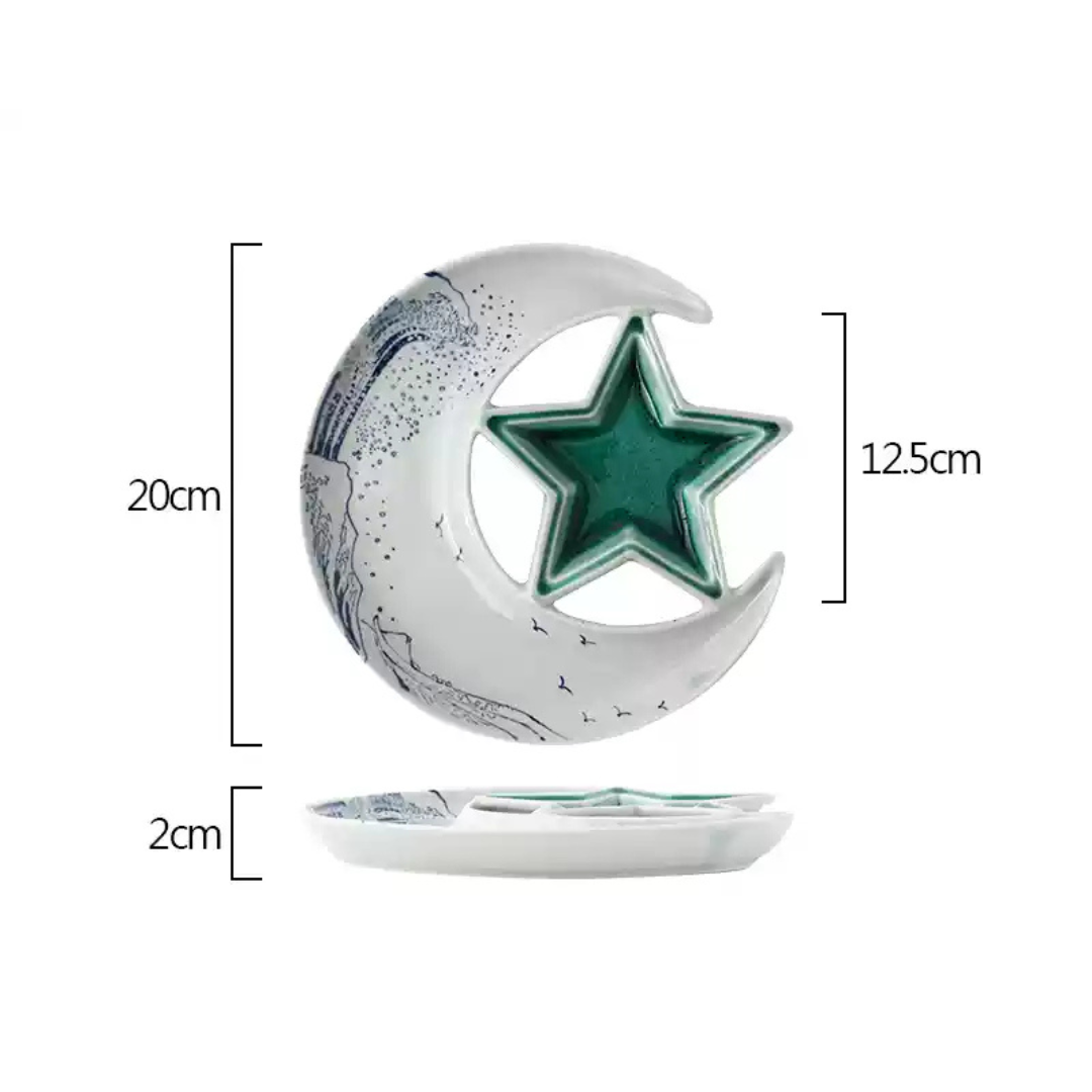 Fukutora Ware Star & Moon Plate