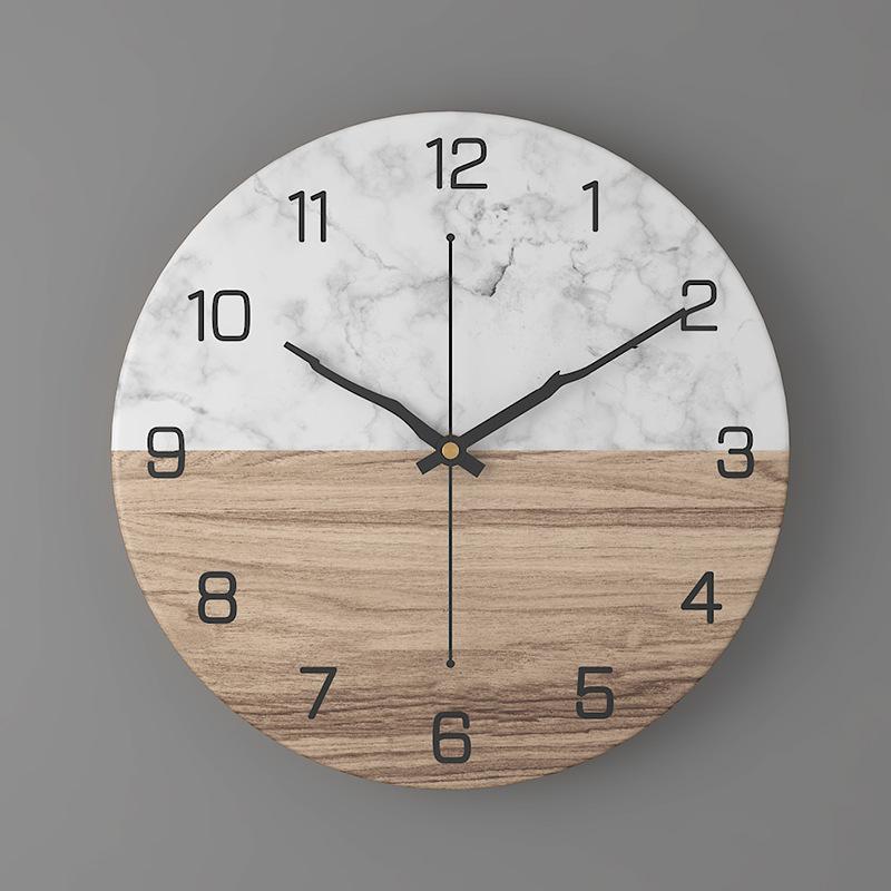 Fashion Marble Texture Metal Wall Clock