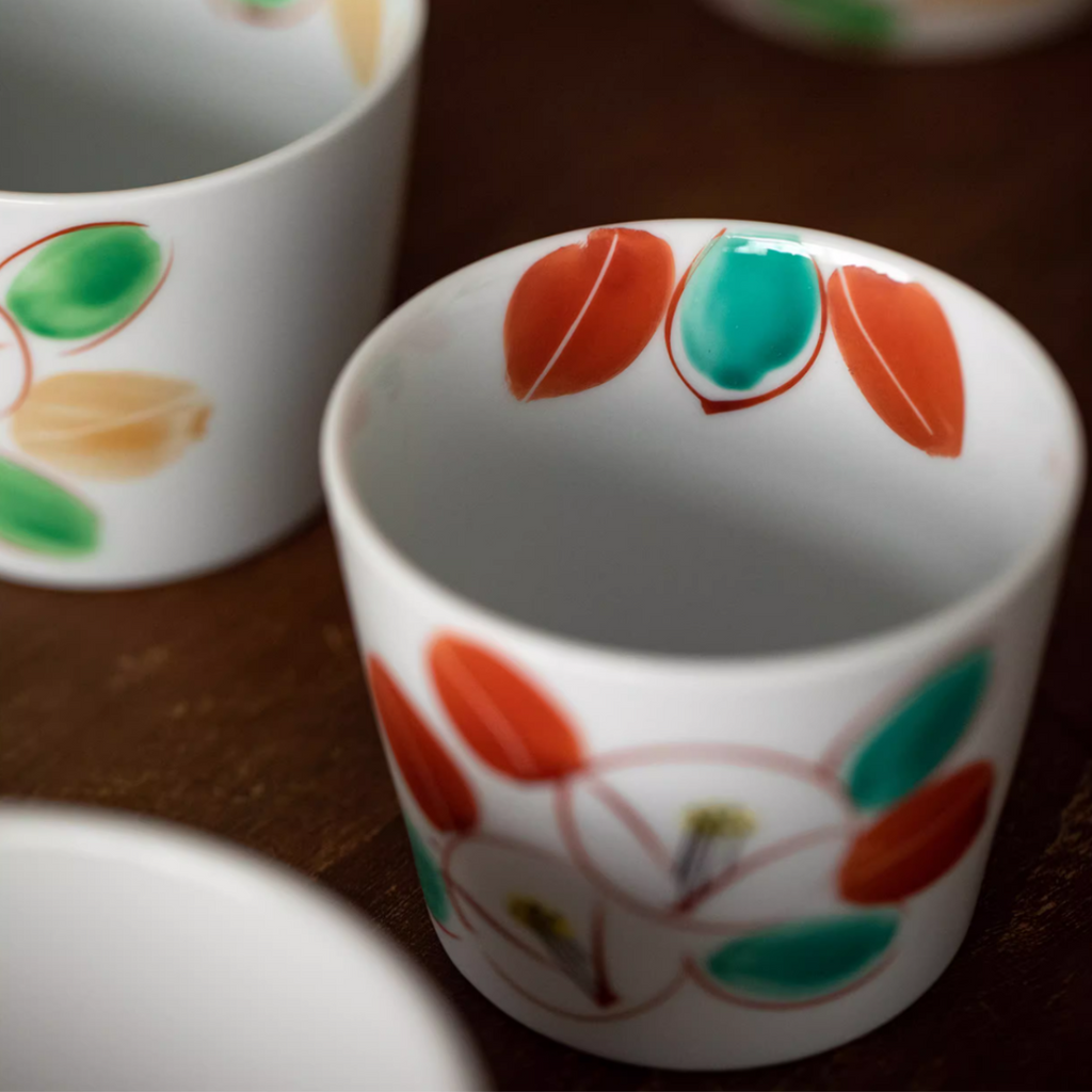 Kurachin Kiln Hand-Painted Moon Camellia Underglaze Tea Cup