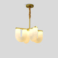 U-Shaped Milk Glass Chandelier