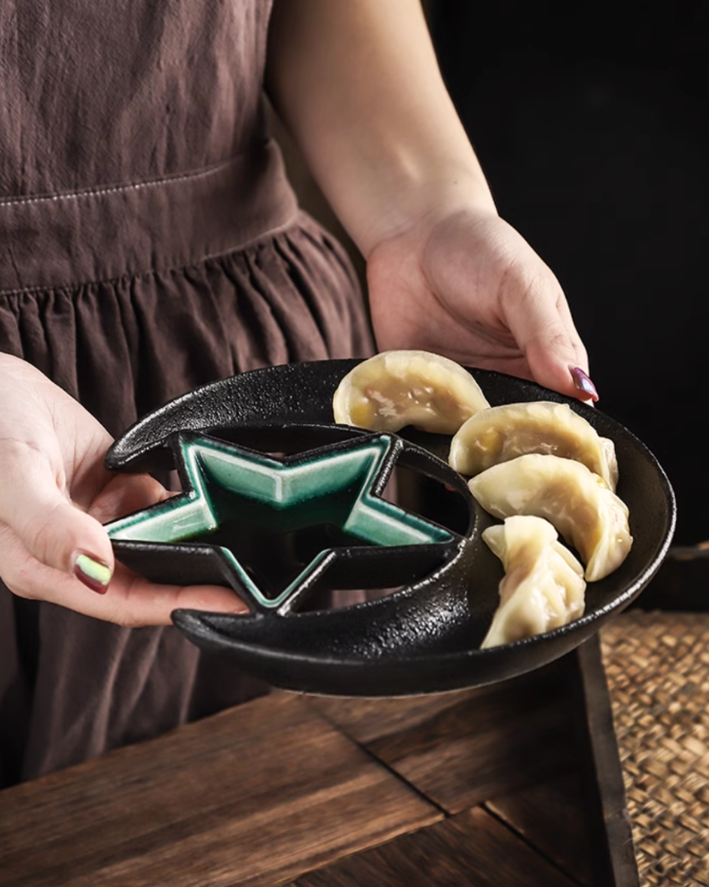 Fukutora Ware Star & Moon Plate