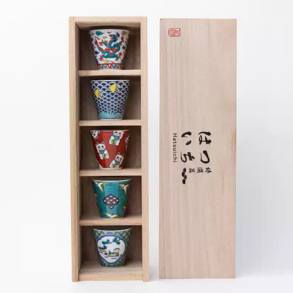 Kutani Ware Traditional Hand-Painted Gongfu Tea Set – Gift Box Edition