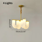U-Shaped Milk Glass Chandelier