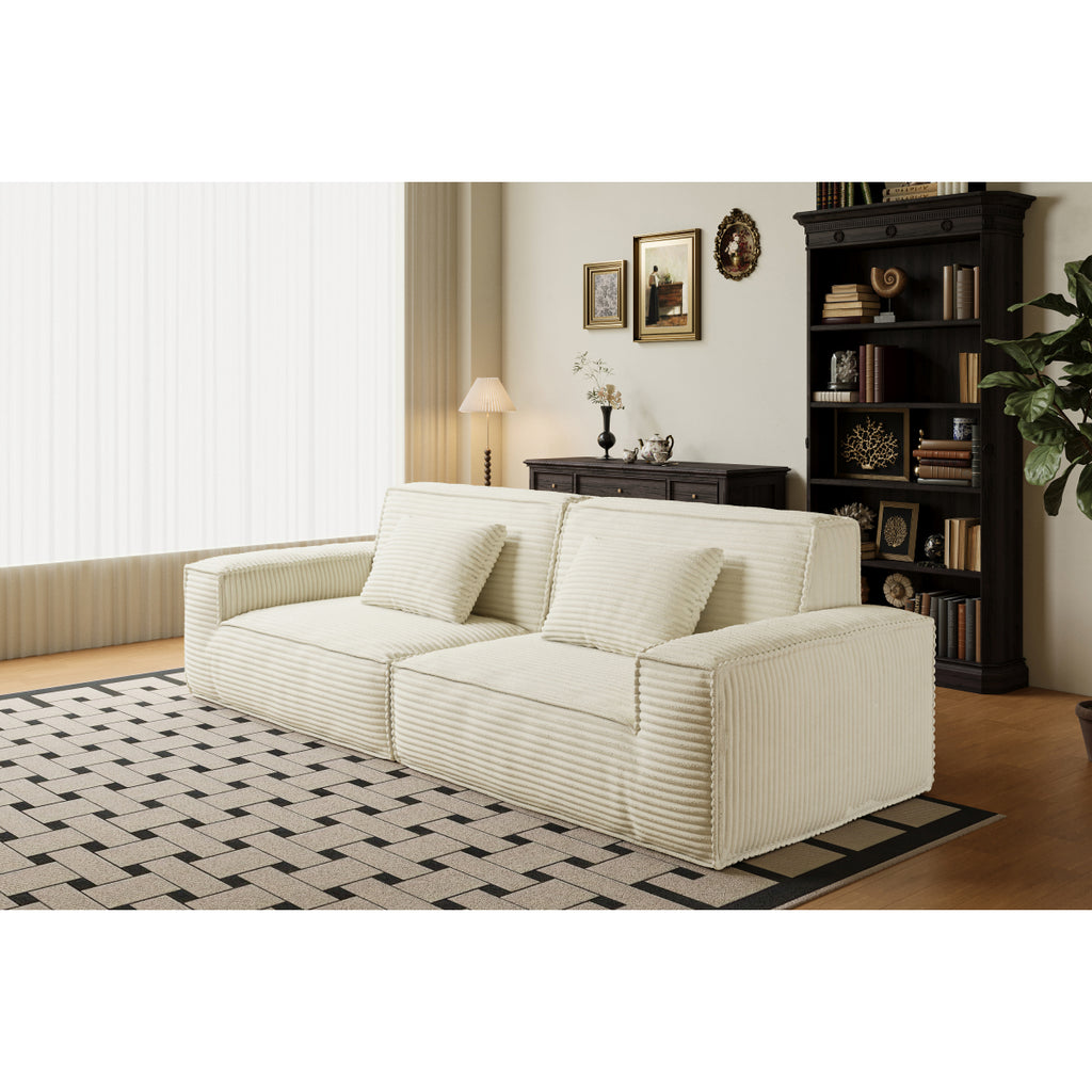 106.3" Large Striped Fabric Sofa, Modern & Cozy Living Room/Bedroom Furniture