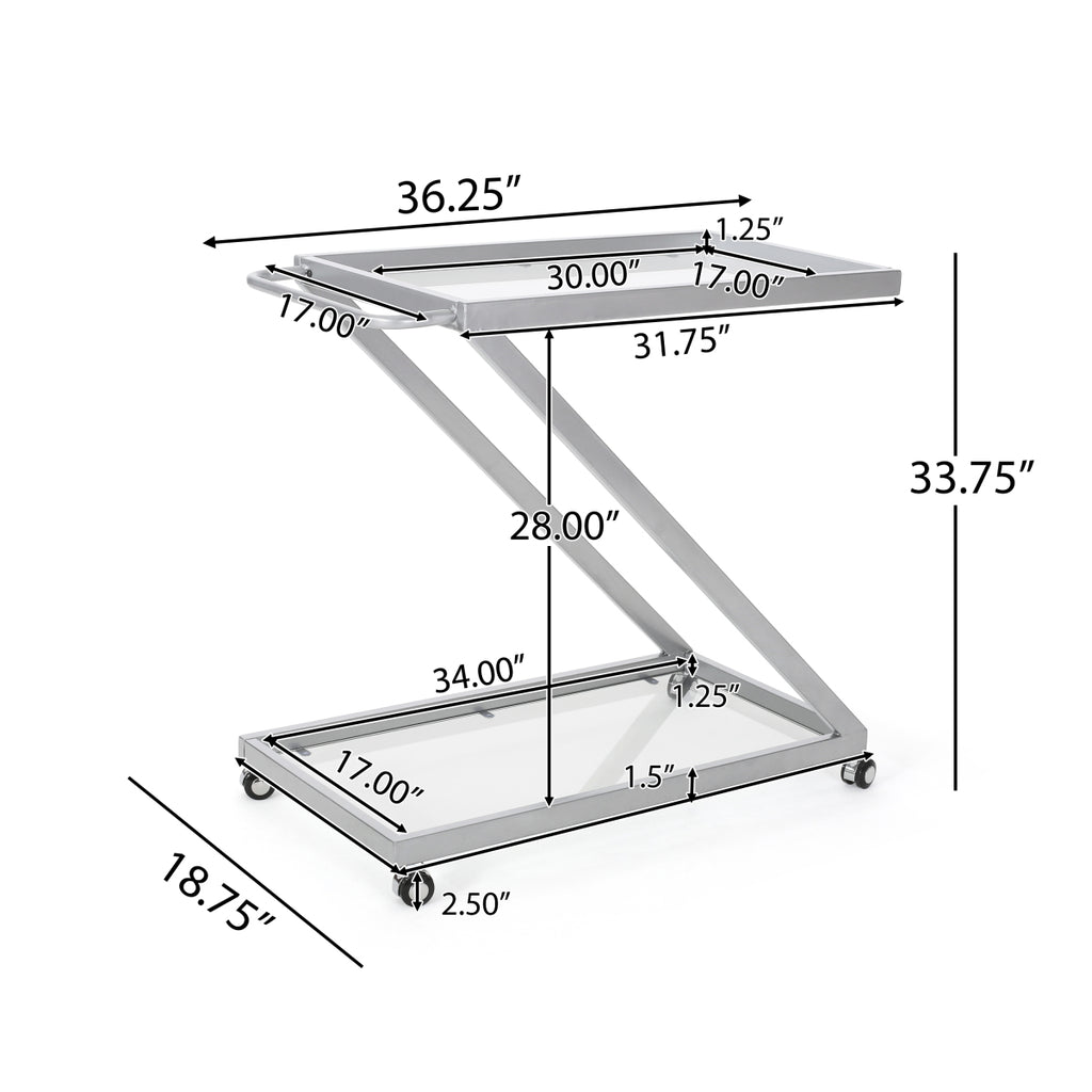 Modern Minimalist Z-shaped Bar Cart