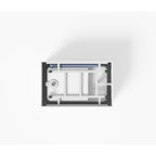 43" Acrylic Freestanding Bathtub with seat: Spacious rectangle Shape, Gloss White Finish, Chrome Overflow & Pop-Up Drain