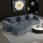 118-inch modular sofa can be converted into an oversized sofa bed Free conversion sofa set flexible configuration, soft corduroy cloud velvet fabric