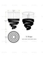 Large Duplex Crystal Staircase Chandelier