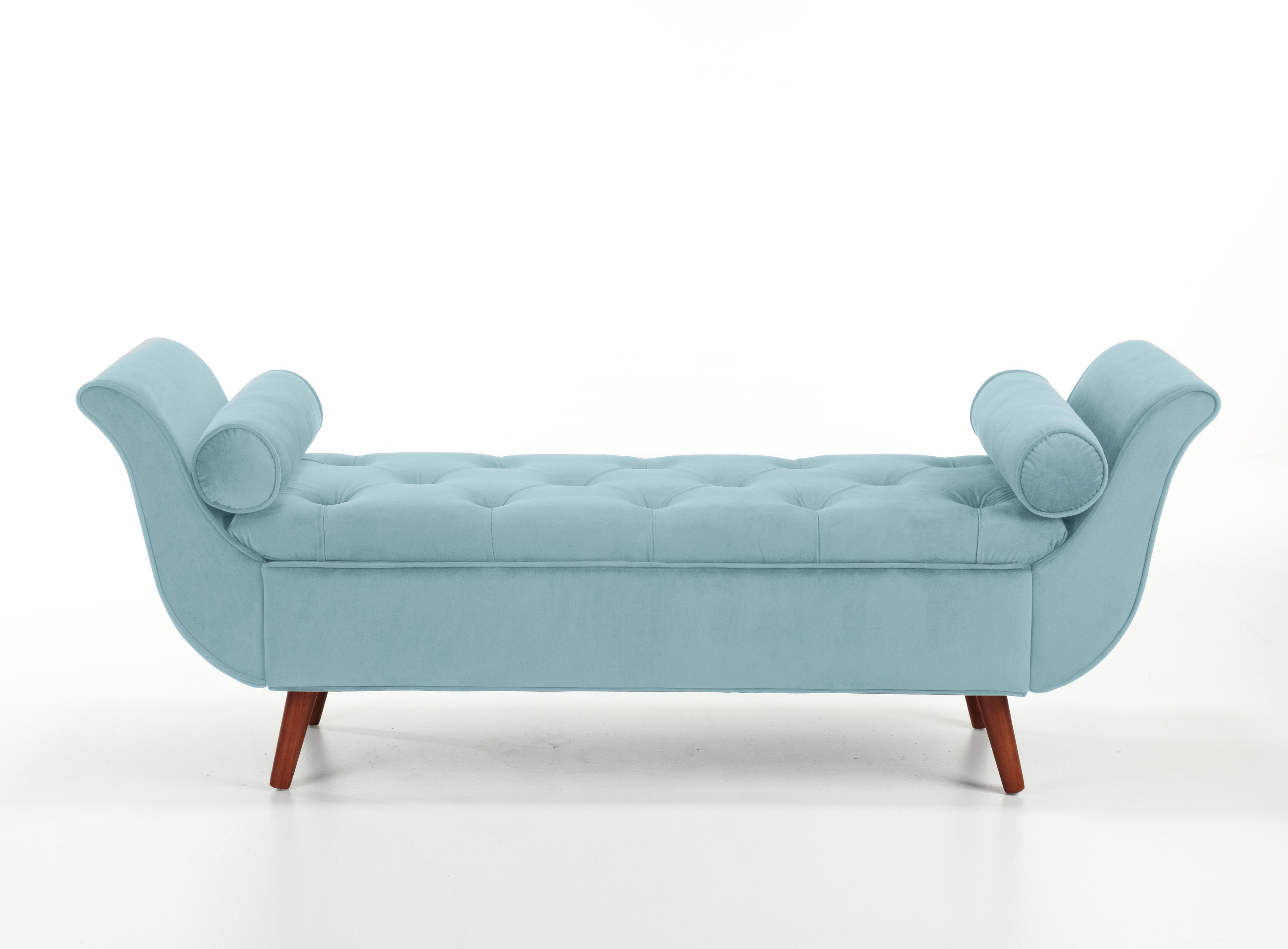 Vintage Tufted 65-inch Long Bench in Blue Multi