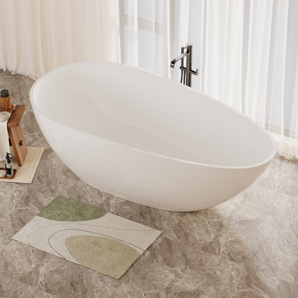 Luxury Stone Resin Soaking Tub