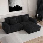106.3 inch Striped Compression Chaise Longue Sofa