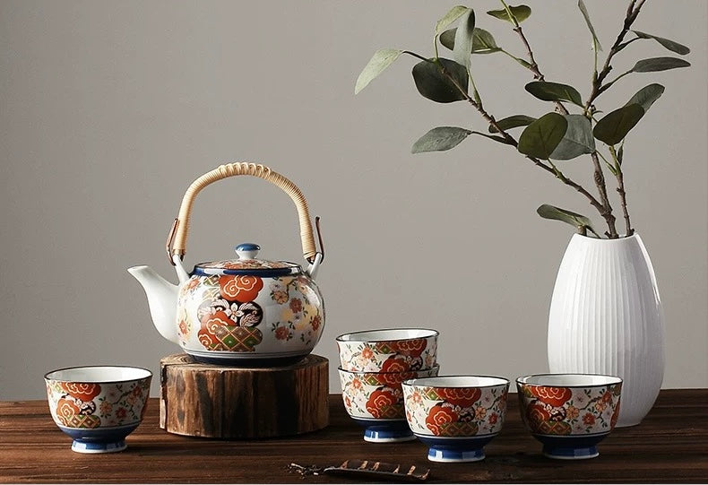 Arita-Yaki Imari Series Handcrafted Japanese Ceramic Tea Cup Gift Set