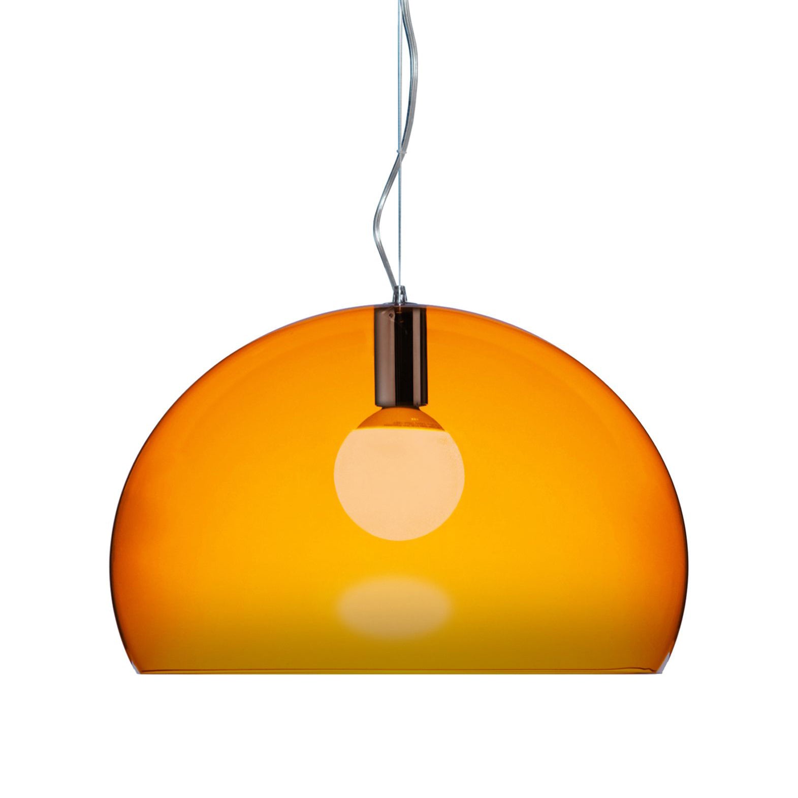 Orange / Small: 15 in diameter FL/Y Suspension Lamp