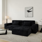 106.3 inch Striped Compression Chaise Longue Sofa