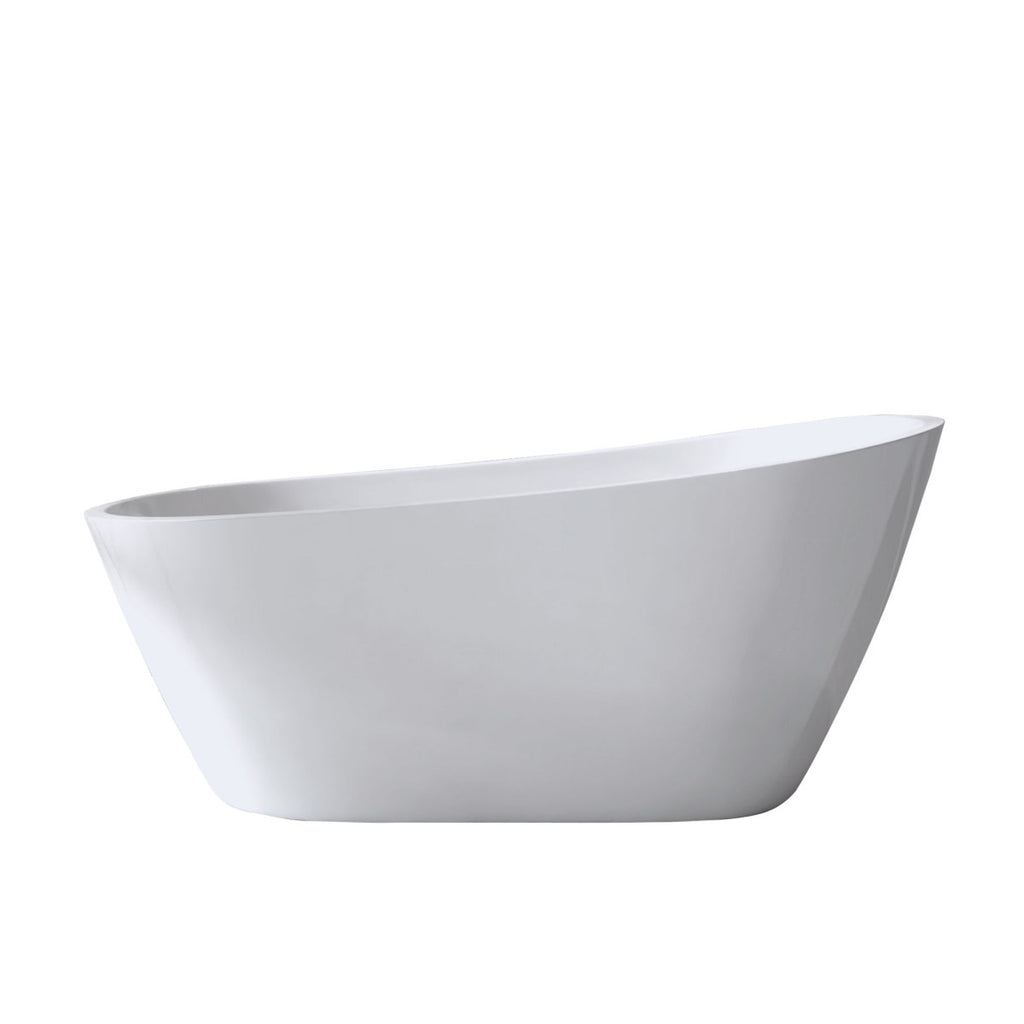 67"Special-shaped Freestanding Slipper Bathtub: Gloss White Finish, Chrome Overflow & Pop-Up Drain, cUPC Certified