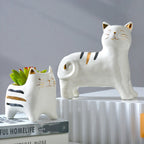 Ceramic Cat Vase Decor