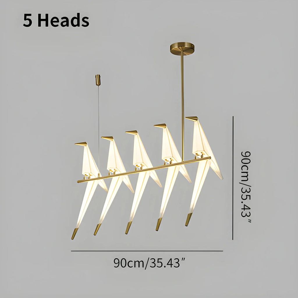 Paper Crane Bird Chandelier for Dining Room