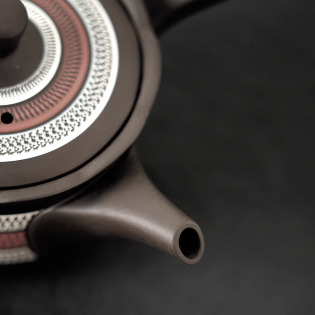Tokoname Ware Hand-Carved Misty Rain Teapot