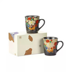 Kutani Ware Handcrafted Golden Floral Couple Mug Set – Wedding Gift