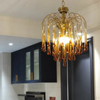 French Retro Water Drop Glass Chandelier
