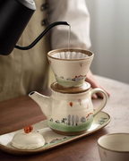 Kasama Ware Hand-Painted Countryside Teapot Set – Multi-Use for Tea & Coffee