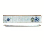 Fukutora Ware Hand-Painted Checkered Long Sushi Plate