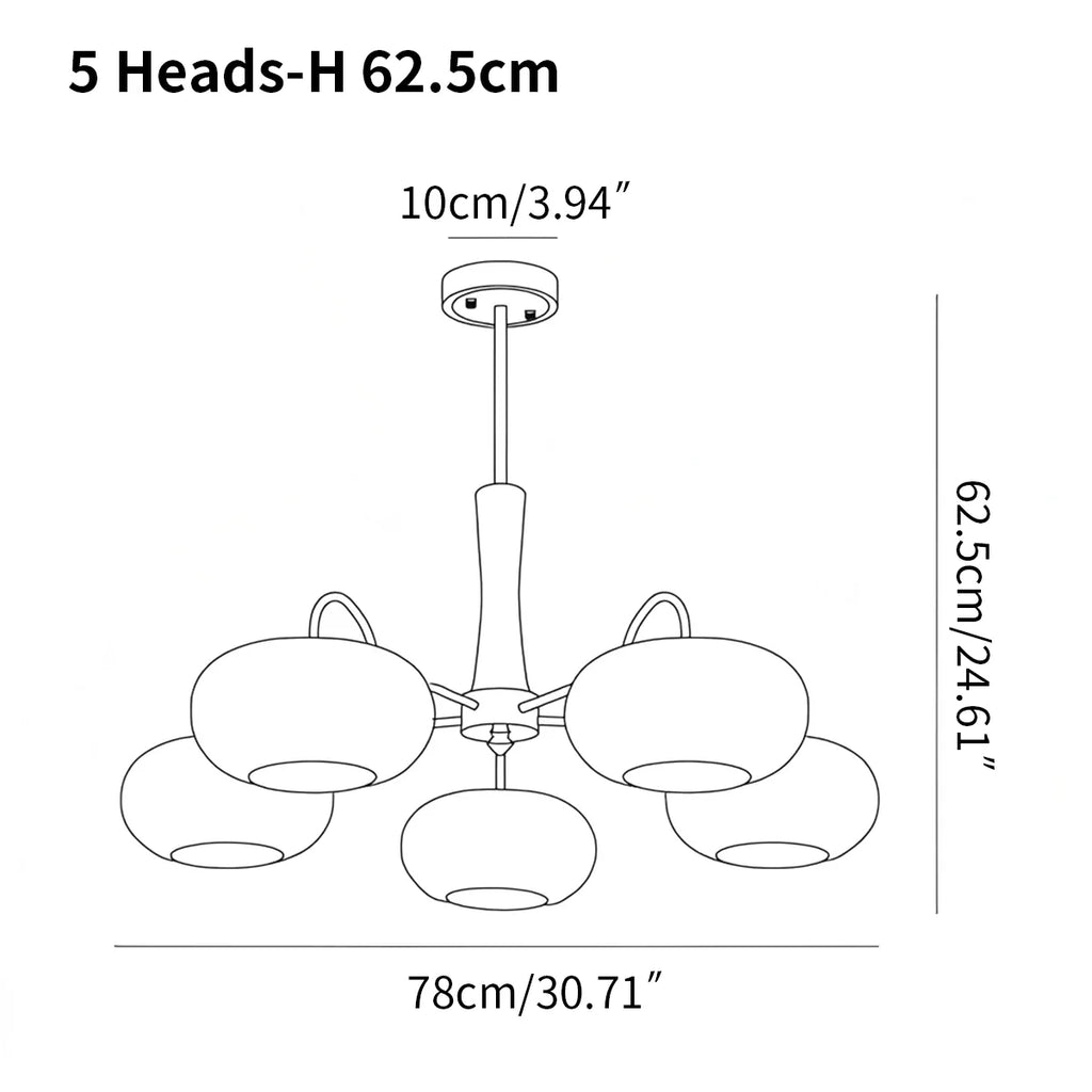 Brass Wooden Persimmon Chandelier