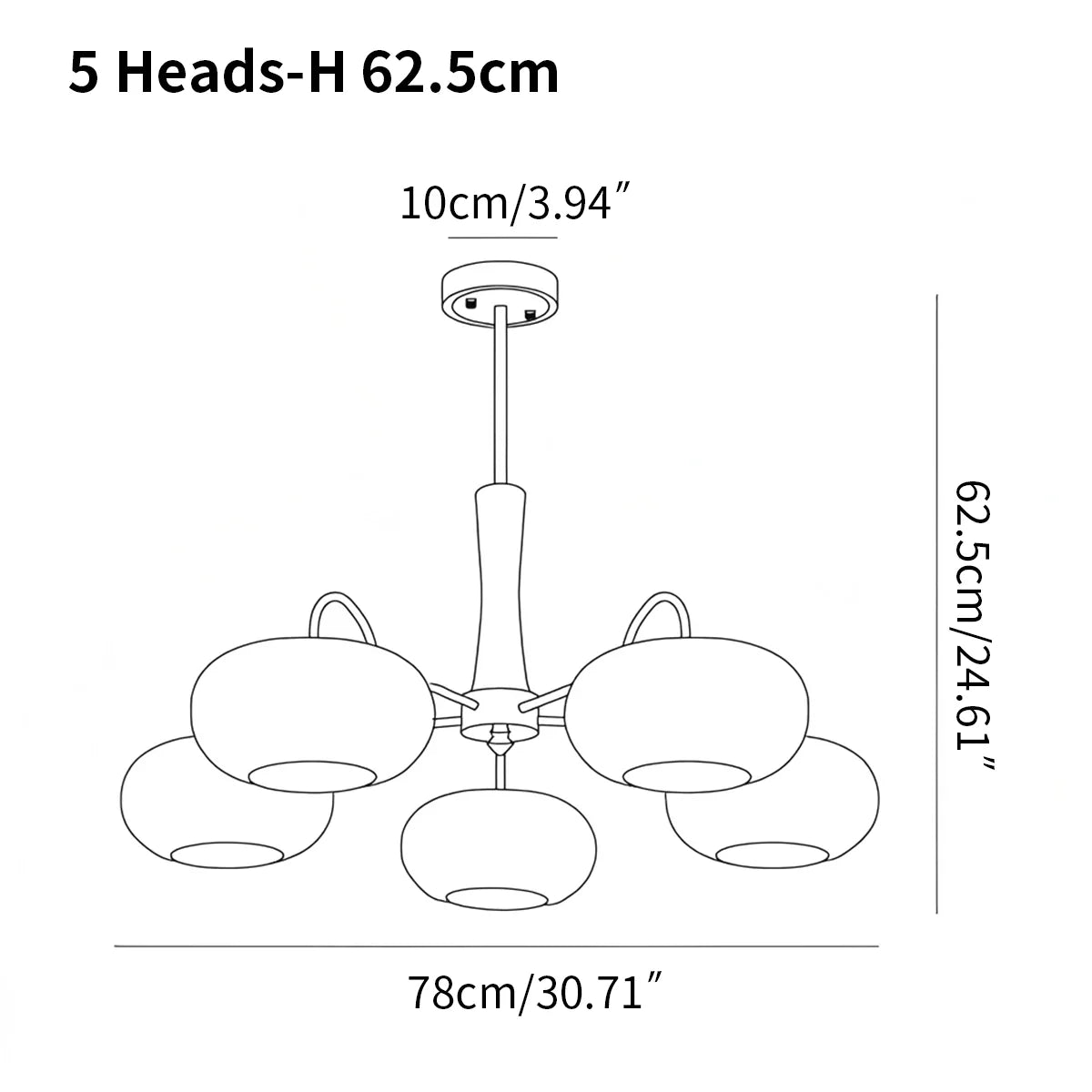 Brass Wooden Persimmon Chandelier