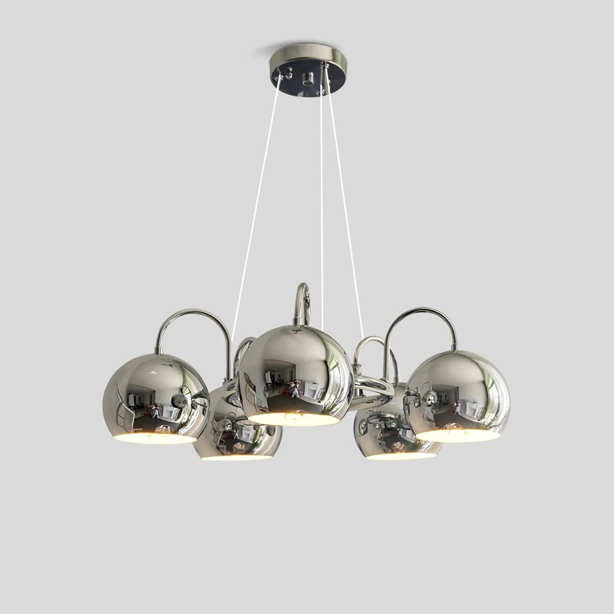 Bauhaus Style Antique Chrome  Chandelier