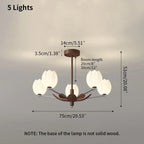 Retro Walnut Color Flower Chandelier for Living Room