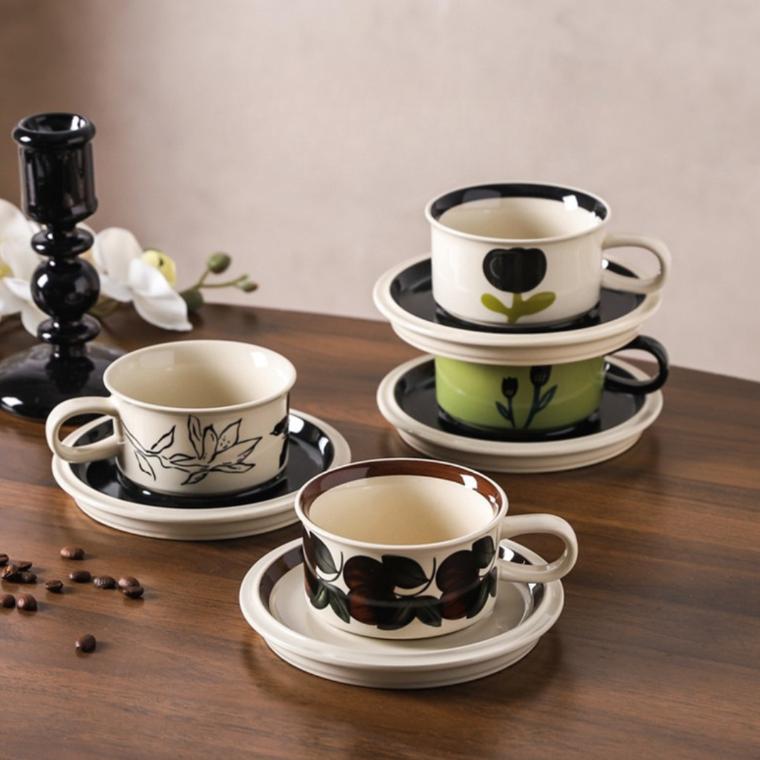 Kawasimaya Vintage Floral Coffee Mug Wedding Gift Set