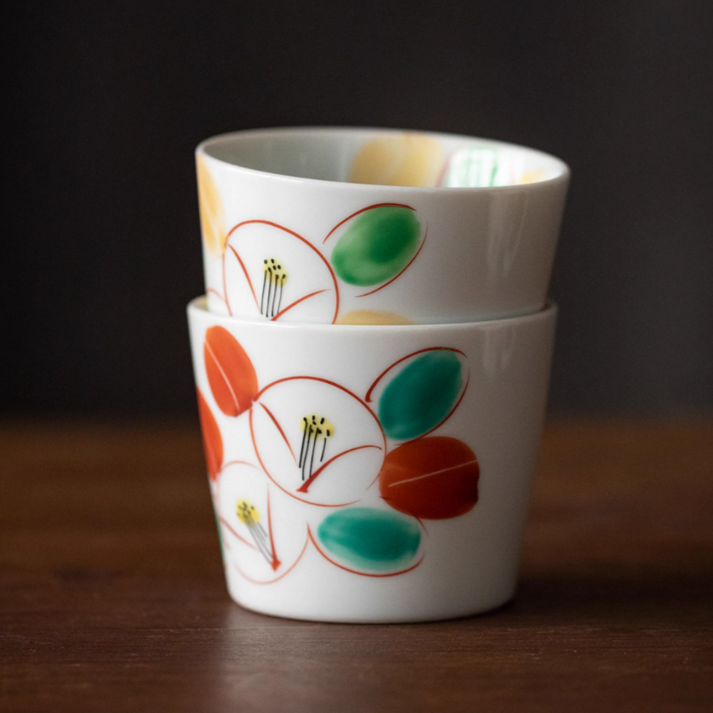 Kurachin Kiln Hand-Painted Moon Camellia Underglaze Tea Cup