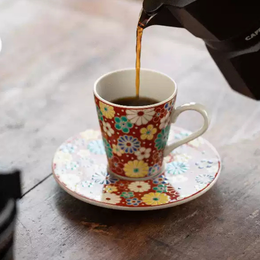 Kutani Ware Imperial Floral Coffee Cup