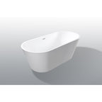 59" Glossy White Freestanding Tub
