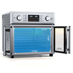 PlumChef 26QT Large French Double Door Air Fryer Oven 1700W 14 Presets 7in1 Silver