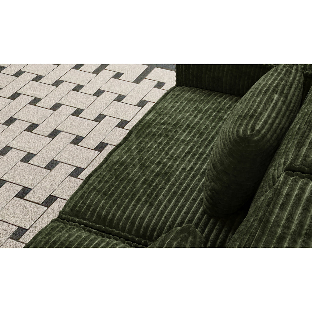 106.3in Compressed sofa with large stripes, modern style, comfortable home style, vacuum compression, full sponge, high rebound-Straight row with foot