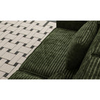 106.3in Compressed sofa with large stripes, modern style, comfortable home style, vacuum compression, full sponge, high rebound-Straight row with foot