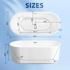 59" Glossy Acrylic Freestanding Tub