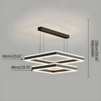 Tiered Black Square Pendant Lamp for Living Room