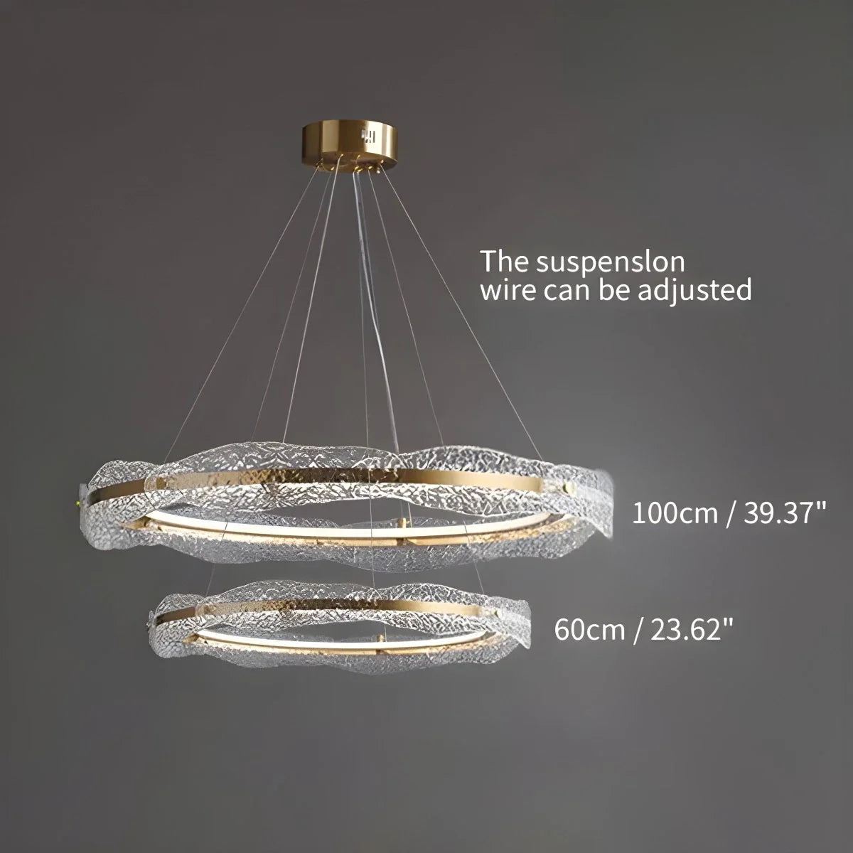 Water Pattern Glass Chandelier for Living Room