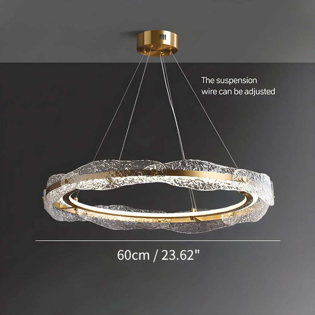 Water Pattern Glass Chandelier for Living Room