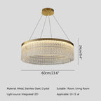 Round Halo Crystal Chandelier for Living Room