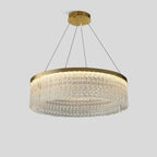 Round Halo Crystal Chandelier for Living Room
