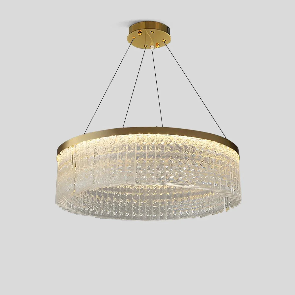 Round Halo Crystal Chandelier for Living Room