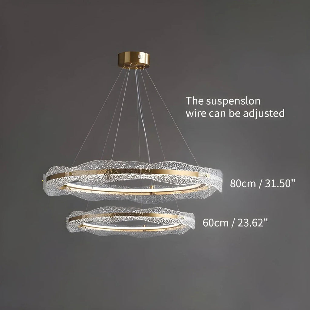Water Pattern Glass Chandelier for Living Room