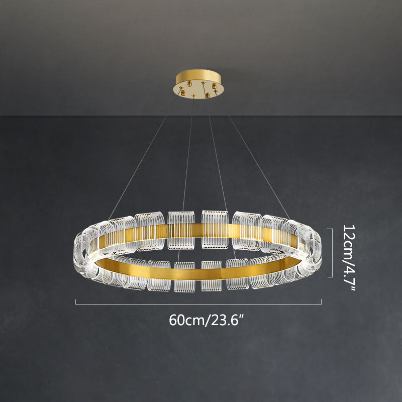 Gold Circular Led Chandelier for Living Room