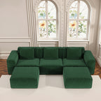 118-inch modular sofa can be converted into an oversized sofa bed Free conversion sofa set flexible configuration, soft corduroy cloud velvet fabric