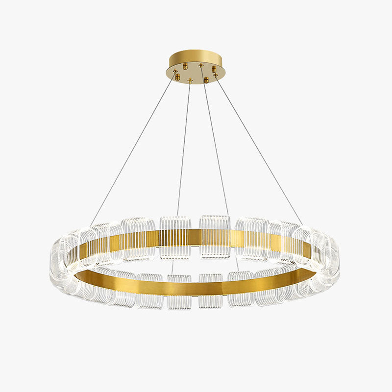 Gold Circular Led Chandelier for Living Room
