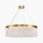 Round Halo Crystal Chandelier for Living Room