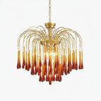 French Retro Water Drop Glass Chandelier